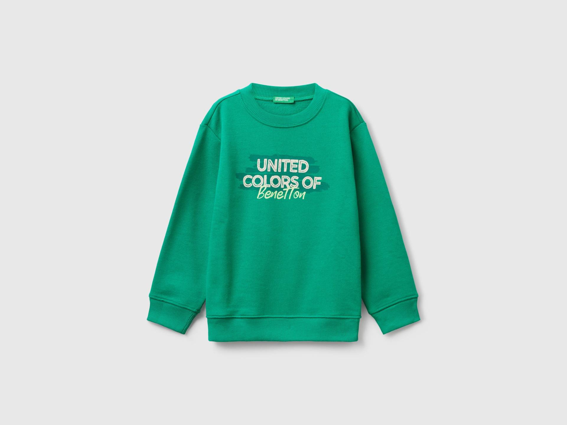 Benetton, Sweatshirt Mit Normaler Passform Und Aufdruck, size 110, Grün, male Benetton, Sweatshirt Mit Normaler Passform Und Aufdruck, size 110, Grün, male von United Colors of Benetton
