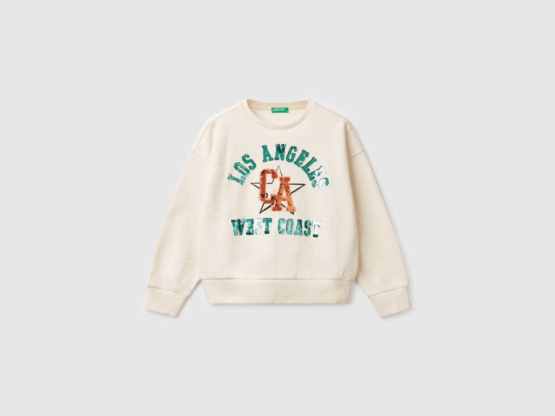 Benetton, Sweatshirt Mit Pailletten, size 3XL, Cremeweiss, female Benetton, Sweatshirt Mit Pailletten, size 3XL, Cremeweiss, female von United Colors of Benetton