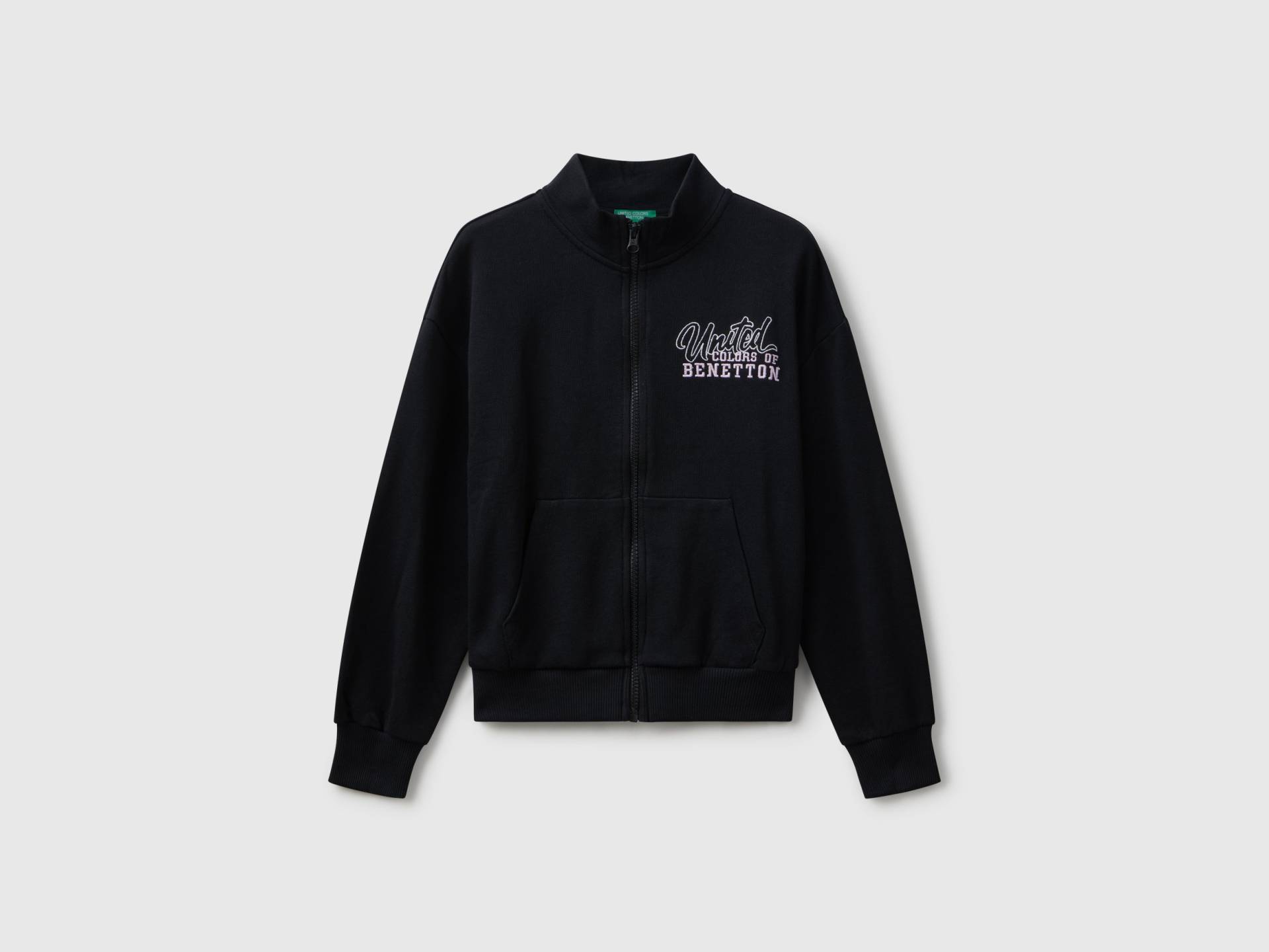 Benetton, Sweatshirt Mit Reißverschluss Und Print, size 2XL, Schwarz, female Benetton, Sweatshirt Mit Reißverschluss Und Print, size 2XL, Schwarz, female von United Colors of Benetton
