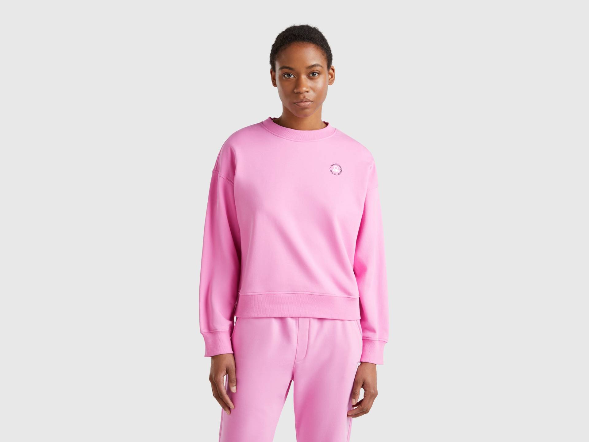Benetton, Sweatshirt Mit Rundhalsausschnitt Aus Baumwollmischung, size M, Pink, female Benetton, Sweatshirt Mit Rundhalsausschnitt Aus Baumwollmischung, size M, Pink, female von United Colors of Benetton