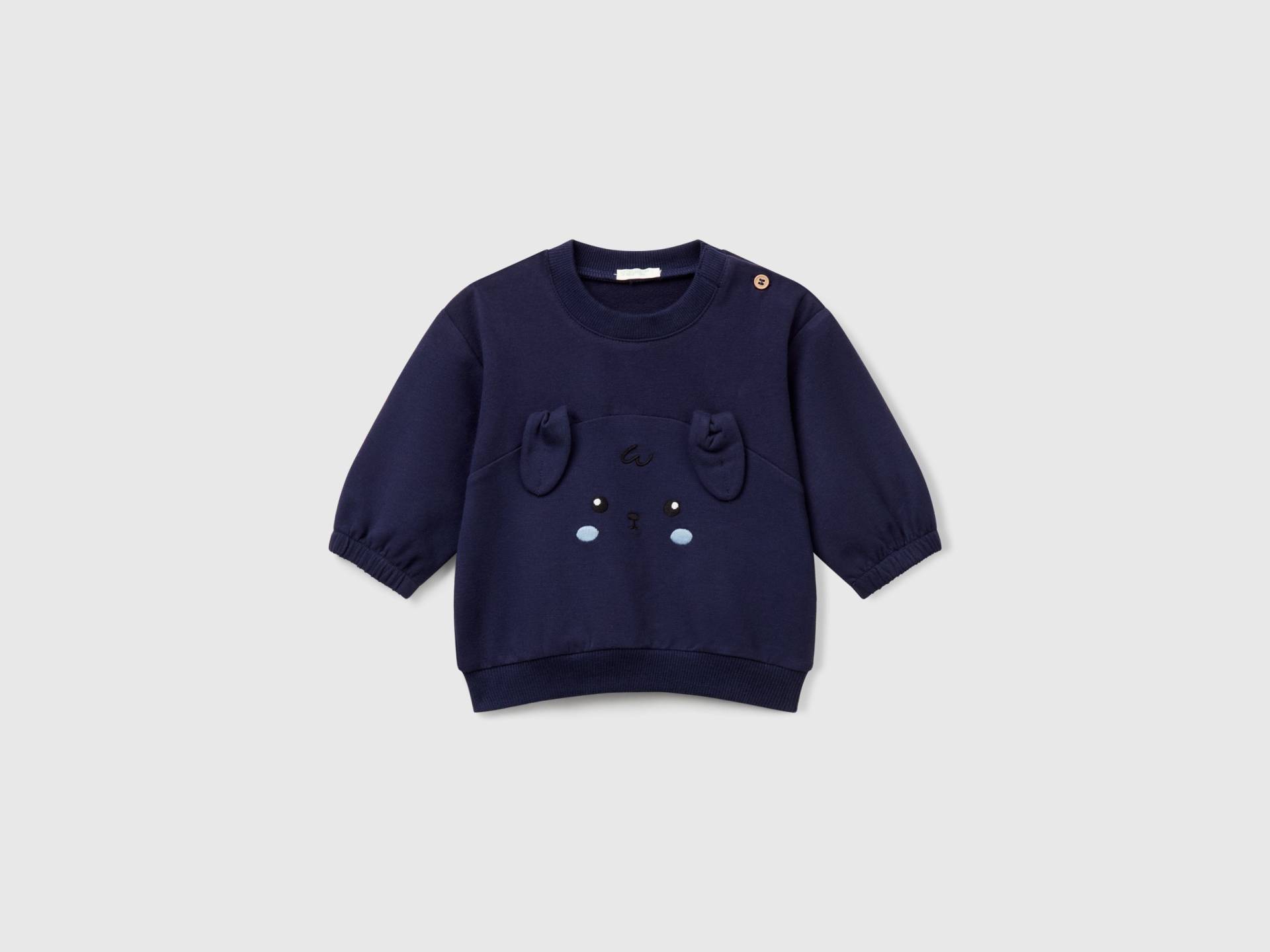 Benetton, Sweatshirt Mit Stickerei Und Patch, size 74, Dunkelblau, unisex von United Colors of Benetton