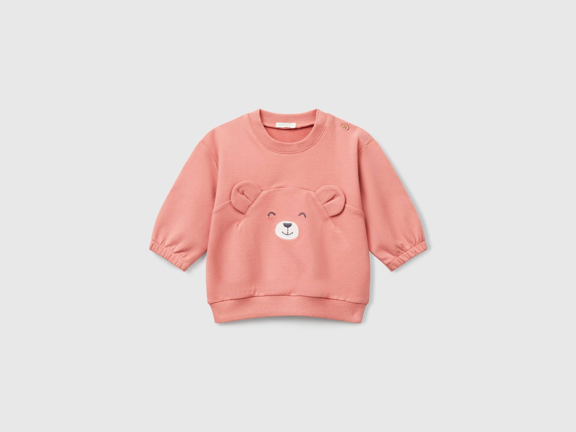 Benetton, Sweatshirt Mit Stickerei Und Patch, size 74, Lachs, unisex von United Colors of Benetton
