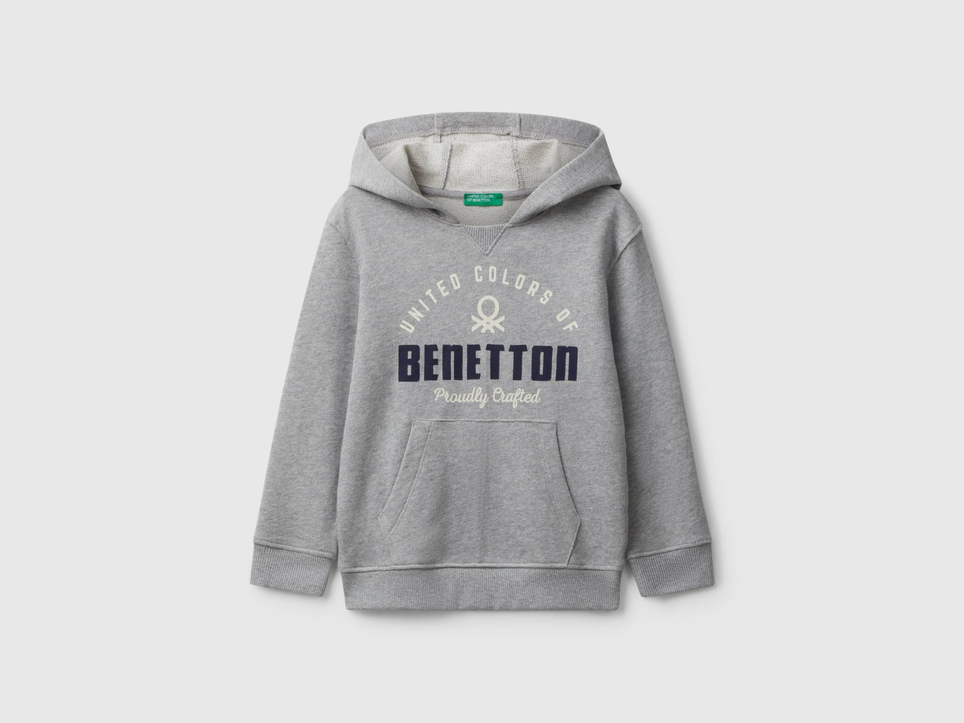 Benetton, Sweatshirt Mit Tasche Und Kapuze, size 82, Hellgrau, male von United Colors of Benetton