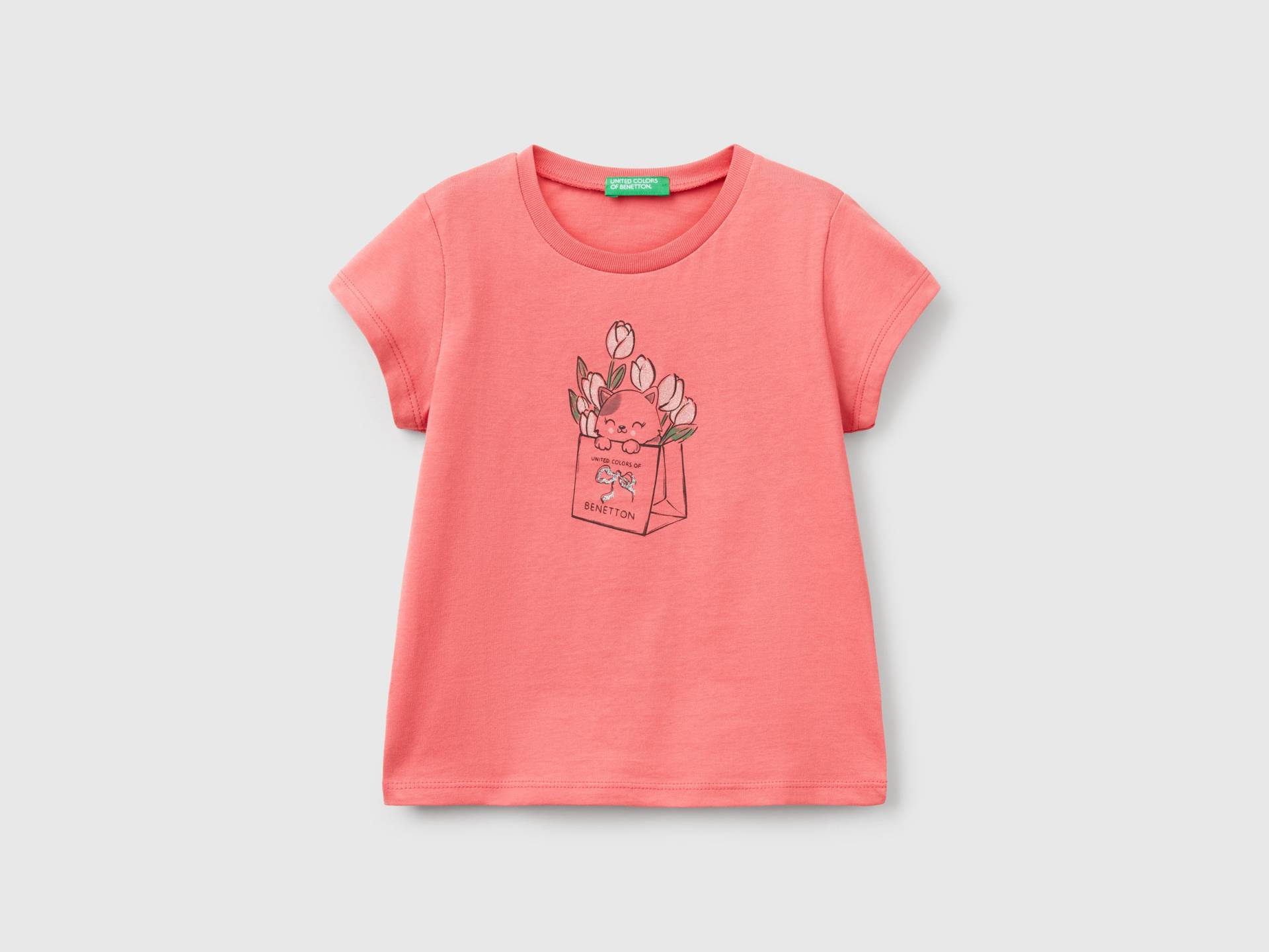 Benetton, T-shirt Aus Baumwolle Mit Glitzer, size 104, Lachs, female Benetton, T-shirt Aus Baumwolle Mit Glitzer, size 104, Lachs, female von United Colors of Benetton