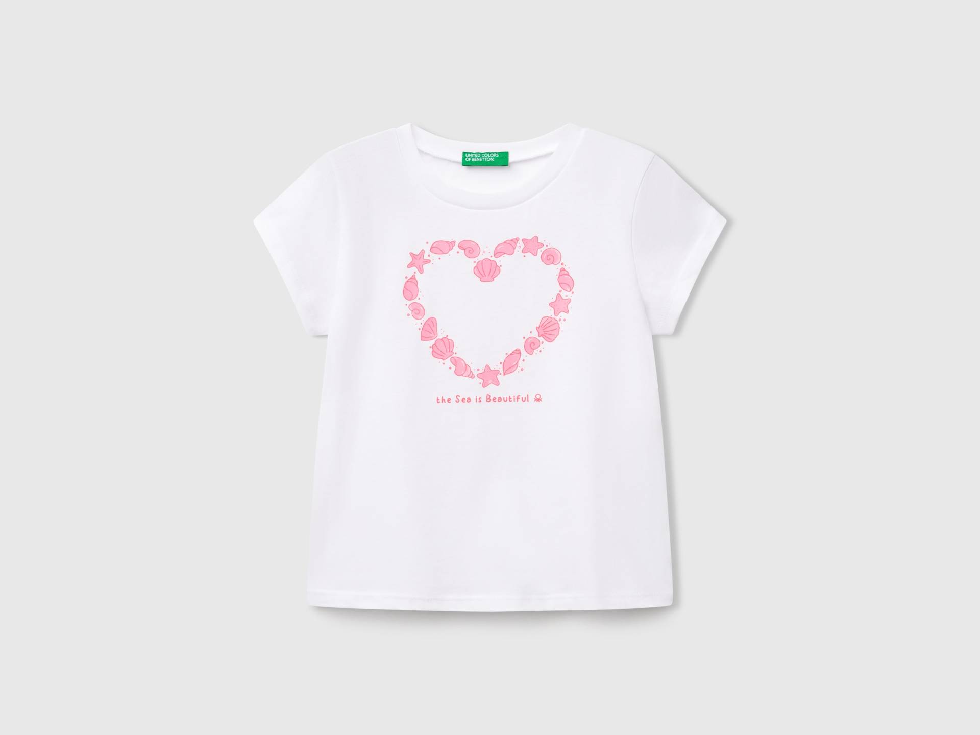 Benetton, T-shirt Mit Fluoreszierendem Aufdruck, size 110, Weiss, female Benetton, T-shirt Mit Fluoreszierendem Aufdruck, size 110, Weiss, female von United Colors of Benetton
