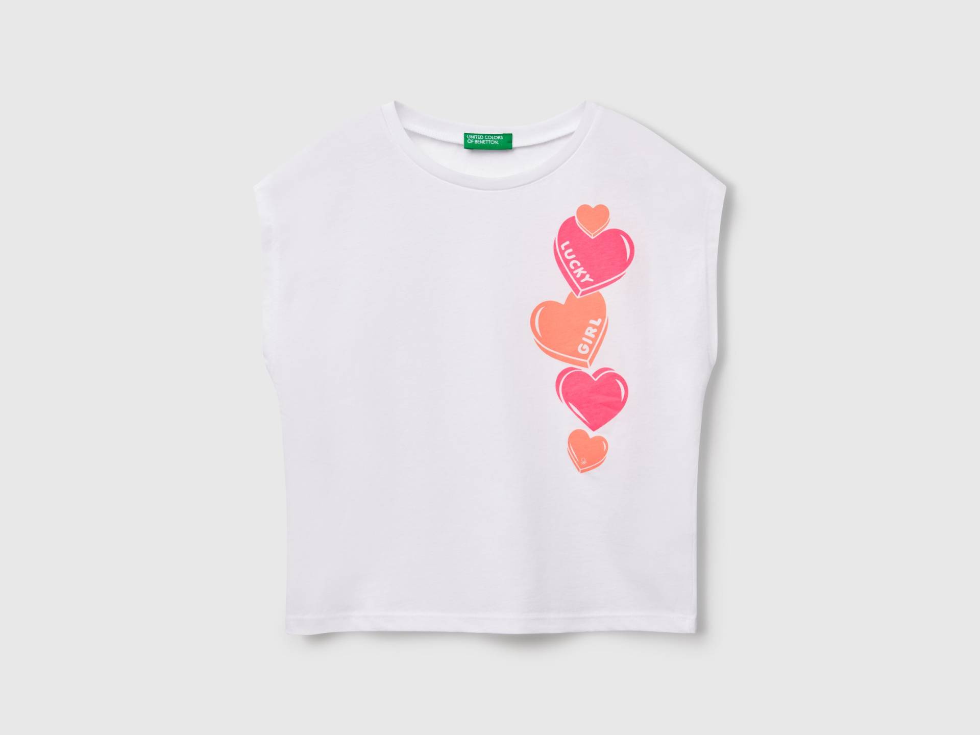 Benetton, T-shirt Mit Fluoreszierendem Aufdruck, size 3XL, Weiss, female Benetton, T-shirt Mit Fluoreszierendem Aufdruck, size 3XL, Weiss, female von United Colors of Benetton