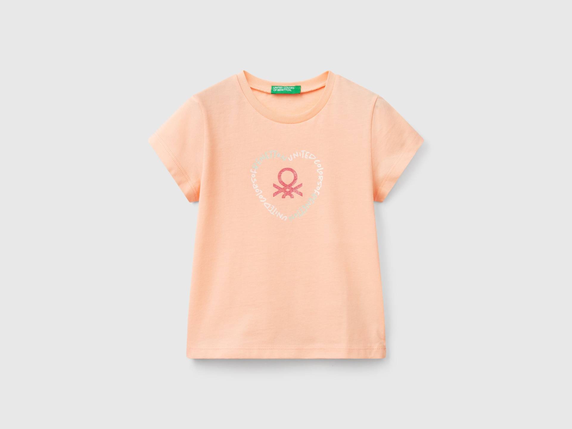 Benetton, T-shirt Mit Glitzerdruck, size 104, Pfirsichrosa, female Benetton, T-shirt Mit Glitzerdruck, size 104, Pfirsichrosa, female von United Colors of Benetton