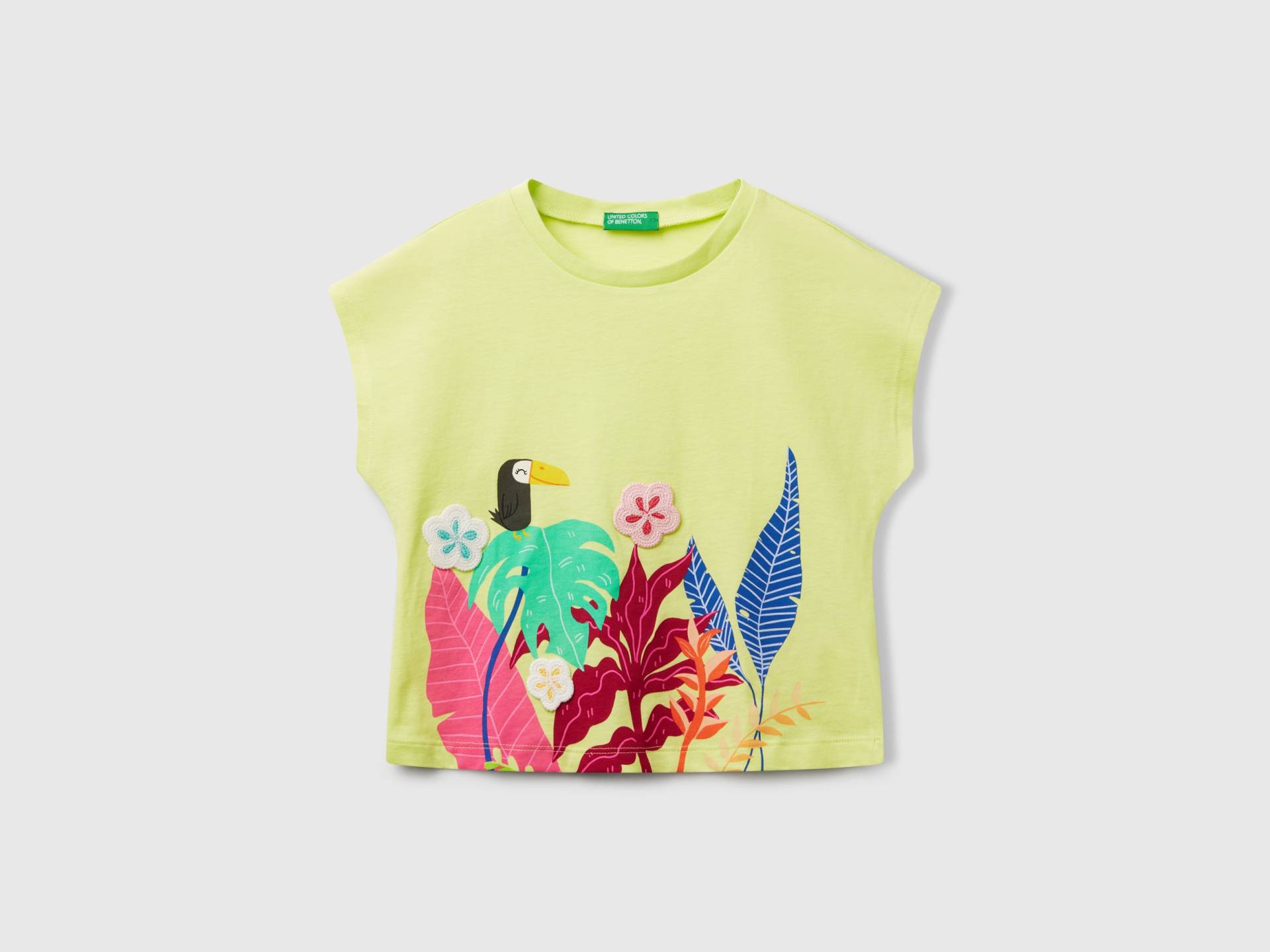 Benetton, T-shirt Mit Print Und Häkelapplikationen, size 90, Gelbgrün, female Benetton, T-shirt Mit Print Und Häkelapplikationen, size 90, Gelbgrün, female von United Colors of Benetton