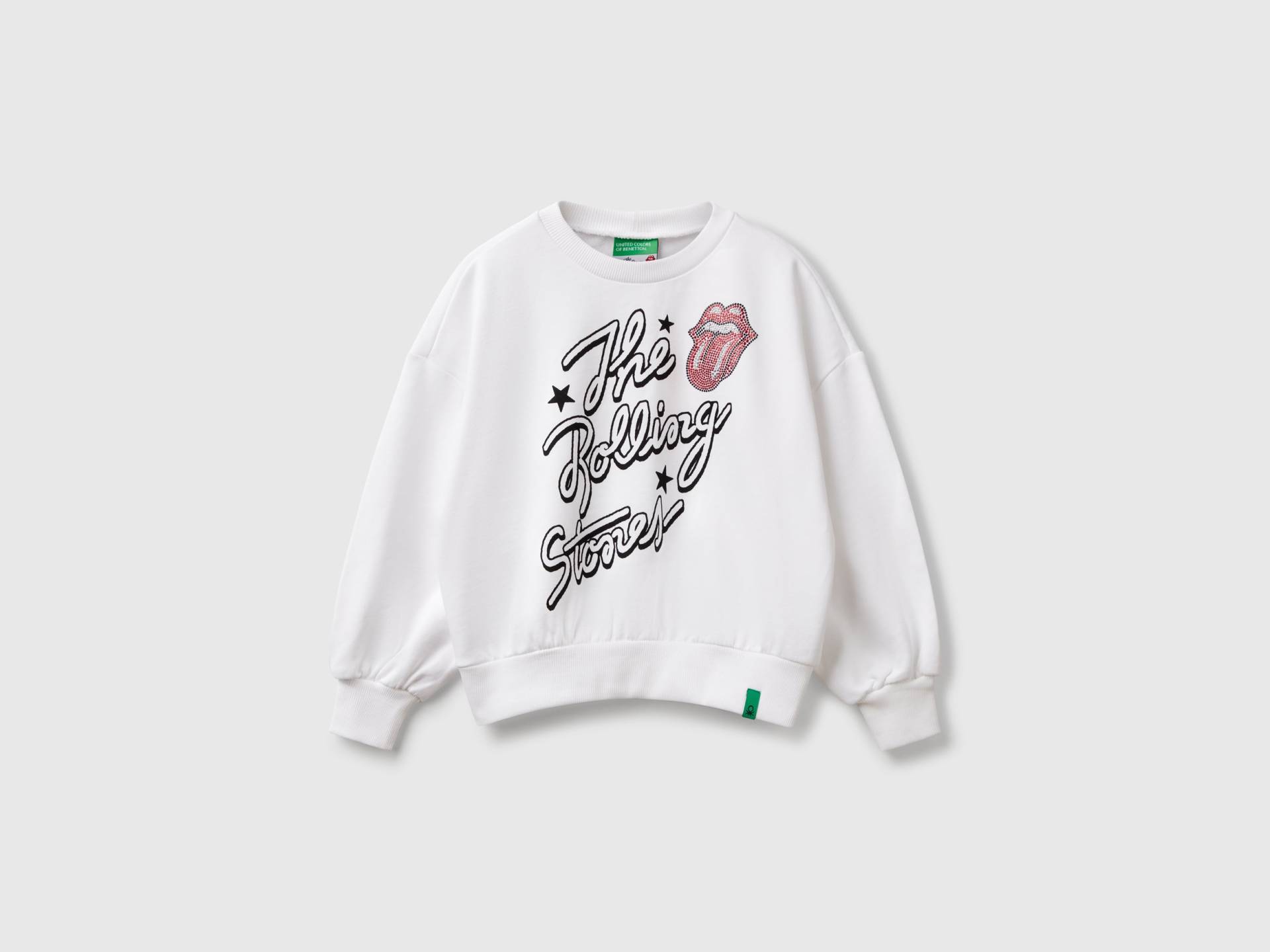 Benetton, Übergroßes Sweatshirt „the Rolling Stones“ Mit Strasssteinen, size XL, Weiss, female Benetton, Übergroßes Sweatshirt „the Rolling Stones“ Mit Strasssteinen, size XL, Weiss, female von United Colors of Benetton
