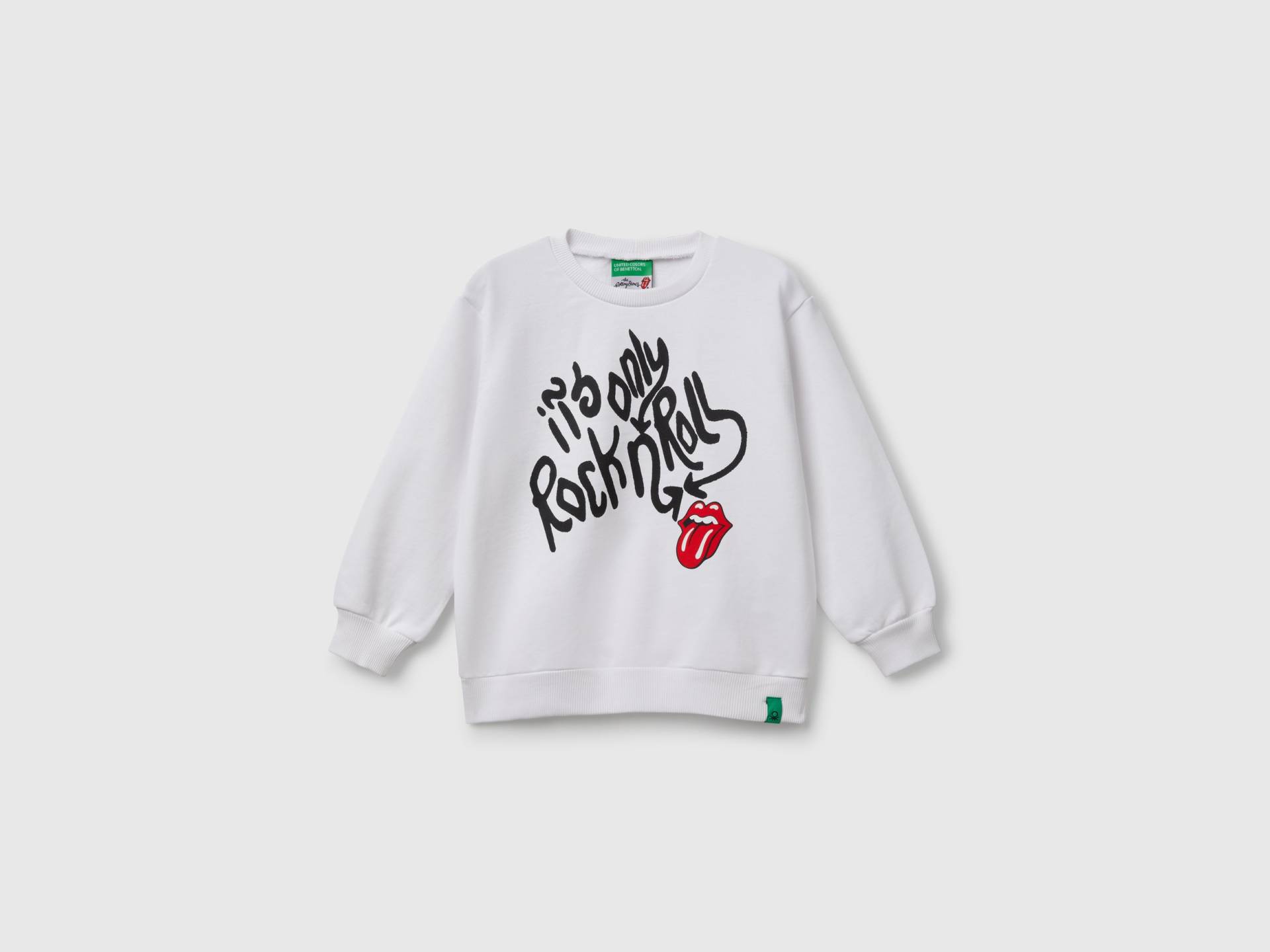 Benetton, Weites Sweatshirt „the Rolling Stones“, size 104, Weiss, male Benetton, Weites Sweatshirt „the Rolling Stones“, size 104, Weiss, male von United Colors of Benetton