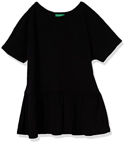 Benetton Mädchen 3KG8C15BI T-Shirt, Nero 100, Small von United Colors of Benetton