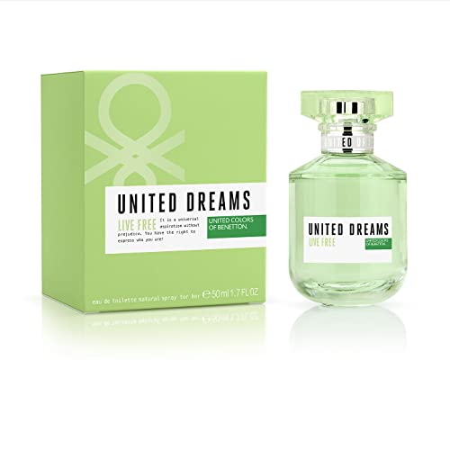 United Colors of Benetton – United Dreams Live Free, Eau de Toilette für Damen – Femininer, frischer und dynamischer Duft – Blumige, fruchtige und Zitrusnoten – Ideal für tagsüber – 50 ml von United Colors of Benetton