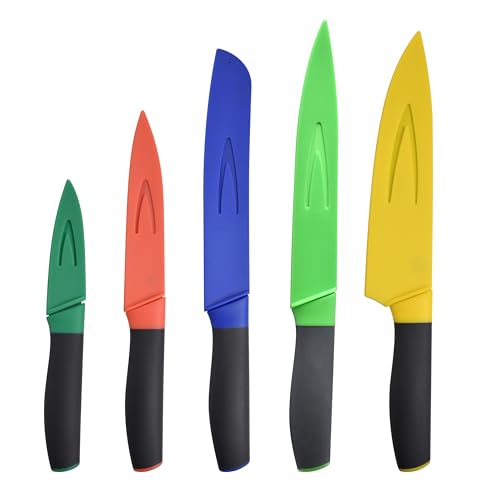 Set 5 cuchillos de cocina con funda/protector Casa Benetton von United Colors of Benetton