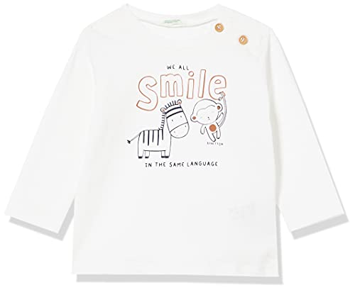 United Colors of Benetton (Z6ERJ) Baby-Jungen M/L 3I1XMM280 T-Shirt, Snow White 074, 50 cm von United Colors of Benetton