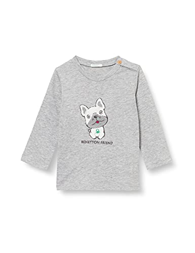 United Colors of Benetton (Z6ERJ) Baby-Jungen M/L 3I1XMM285 T-Shirt, Grau Melange 501, 68 cm von United Colors of Benetton