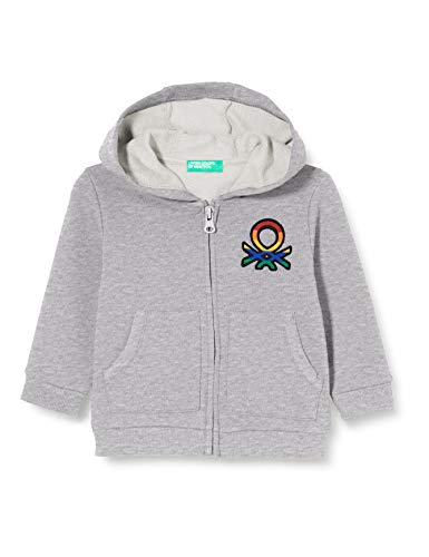 United Colors of Benetton (Z6ERJ) Jungen Giacca C/CAPP M/L Pullover, Melange Light Grey 501, 68 cm von United Colors of Benetton