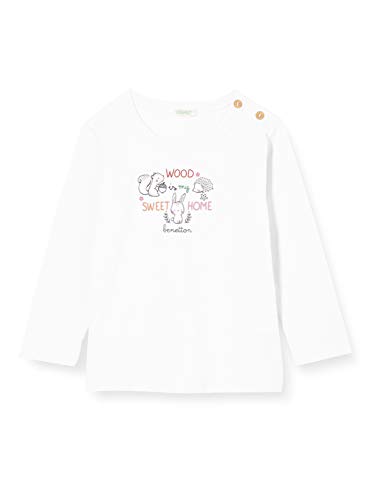 United Colors of Benetton (Z6ERJ) Baby-Jungen T-Shirt M/l Tunika zum Stillen, Snow White 074, 50 von United Colors of Benetton