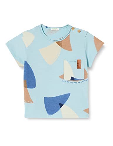 United Colors of Benetton Baby-Jungen 3hvda102c T-Shirt, Hellblau A Fantasia 67f, 68 von United Colors of Benetton