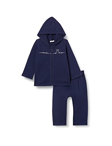 United Colors of Benetton Baby-Jungen COMP (Jacke 3J70A5007 Set AUS Sweatshirt UND Hose, Dunkelblau 252, 62 von United Colors of Benetton