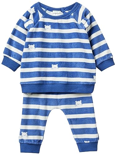 United Colors of Benetton Baby-Jungen Comp(Trikot + Hose) 3nhgak00c, Blaue und weiße Streifen 64a, 56 von United Colors of Benetton