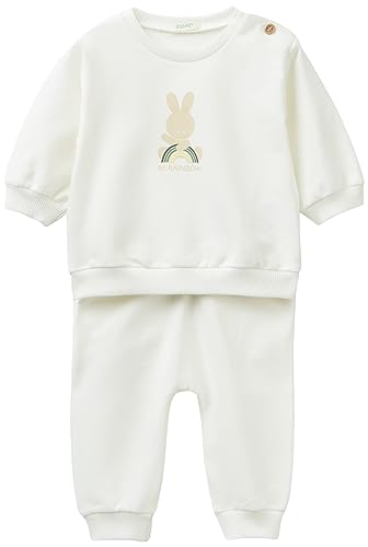 United Colors of Benetton Baby-Jungen Comp(Trikot + Pant) 3mdua1035 Hose, Bianco Panna 074, 56 cm von United Colors of Benetton