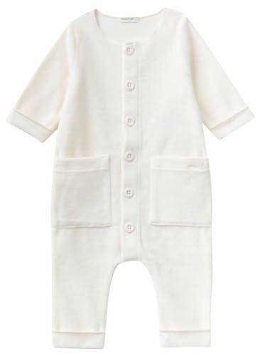 United Colors of Benetton Baby-Jungen Einteiler 3uk00t00x Anzug, Bianco Panna 0r2, 50 cm von United Colors of Benetton