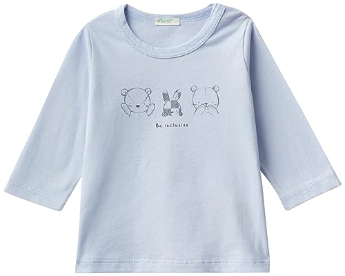 United Colors of Benetton Baby-Jungen M/L 3atna103l T-Shirt, Celeste 081, 56 cm von United Colors of Benetton