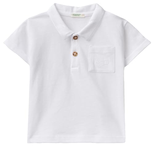 United Colors of Benetton Baby-Jungen Poloshirt M/M 3f4JA104D Polohemd, Optisches Weiß 101, 74 von United Colors of Benetton