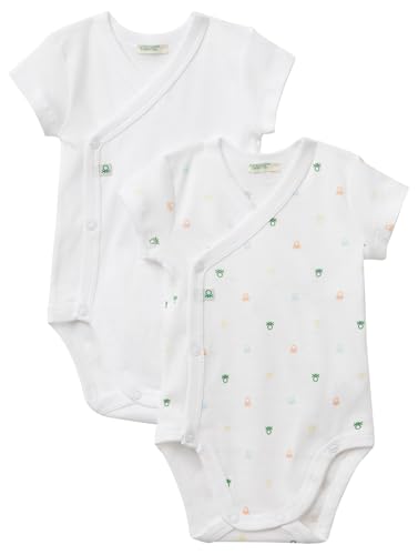 United Colors of Benetton Baby-Jungen Set 2 Body 3pwb0b00v Strampler Mädchen, Weiß, 74 cm von United Colors of Benetton