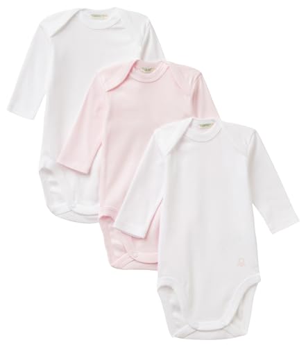 United Colors of Benetton Baby-Jungen Set 3 Body 3gi70b089 Strampler Mädchen, Weiß, 80 von United Colors of Benetton