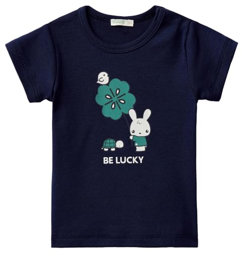 United Colors of Benetton Baby-Jungen T 3I9WA1045 Kurzarm Shirt, Blu Notte 252, 56 von United Colors of Benetton