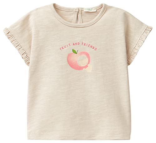 United Colors of Benetton Baby-Mädchen 3f93a102i T-Shirt, Beige 14z, 74 cm von United Colors of Benetton