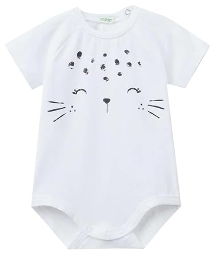 United Colors of Benetton Baby-Mädchen Body M/M 3P4ZAB00C Kleinkind-Strampelanzug, Bianco 101, 62 von United Colors of Benetton