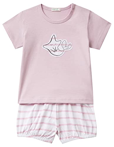 United Colors of Benetton Baby-Mädchen COMP(T-Shirt+Short) 3I6TA1032 Hose, Lilla 904, 56 von United Colors of Benetton