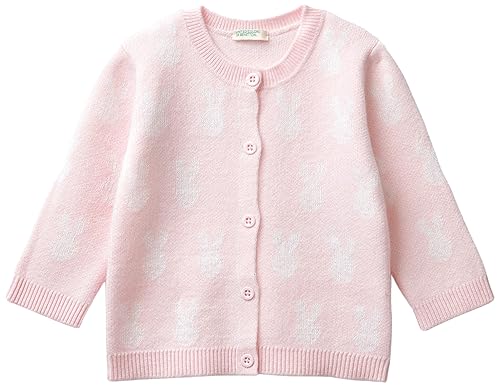 United Colors of Benetton Baby-Mädchen Koreanisches Trikot M/L 115jb500h Strickjacke, Rosa Tenue 1w0, 68 cm von United Colors of Benetton