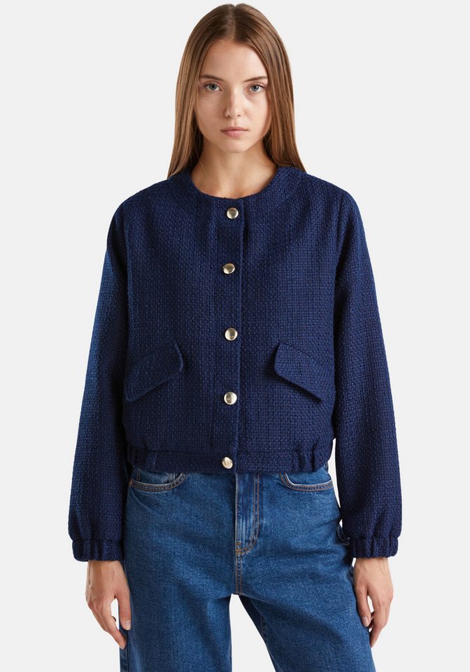 United Colors of Benetton Bomberjacke mit Knopfleiste in Strickware von United Colors of Benetton
