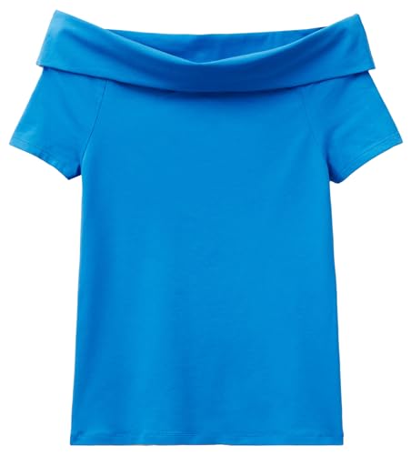 United Colors of Benetton Damen 3903d401a T-Shirt, blau, Medium von United Colors of Benetton