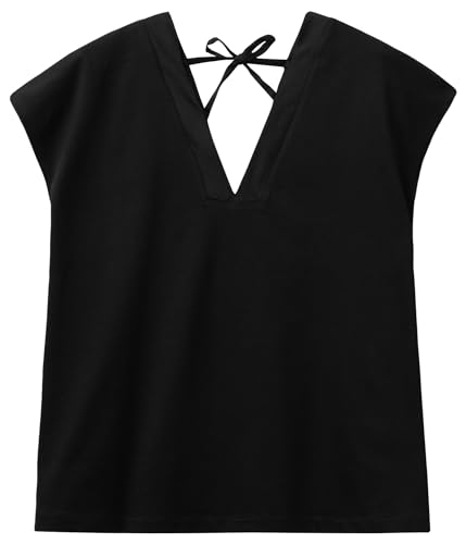 United Colors of Benetton Damen 3j5cd106c T-Shirt, Schwarz 100, Medium von United Colors of Benetton