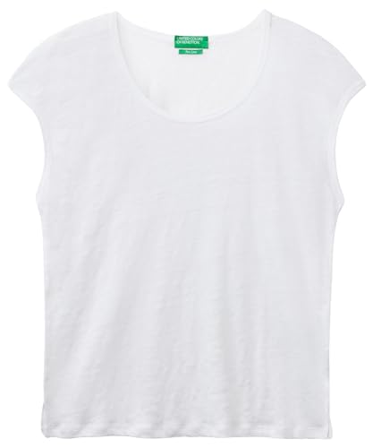 United Colors of Benetton Damen 3kgqe16b1 T-Shirt, Optisches Weiß 101, Large von United Colors of Benetton