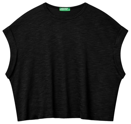 United Colors of Benetton Damen 3kmtd10a9 T-Shirt, Schwarz, Small von United Colors of Benetton