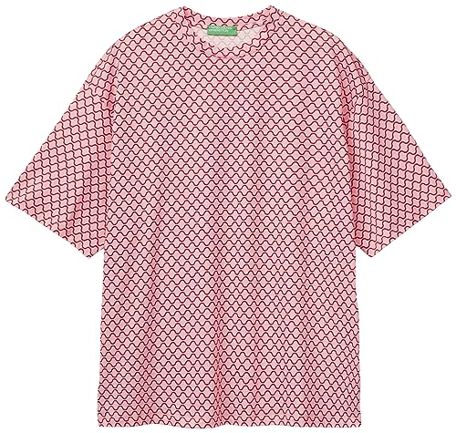 United Colors of Benetton Damen 3xjyd1052 T-Shirt, Rosa mit roten Streifen 67t, Small von United Colors of Benetton