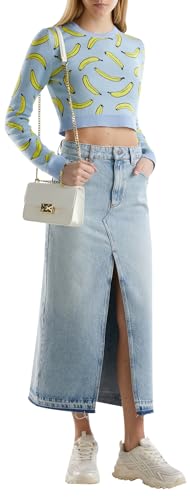 United Colors of Benetton Damen Gonna 46jtd003j Rock, blau, 42 von United Colors of Benetton