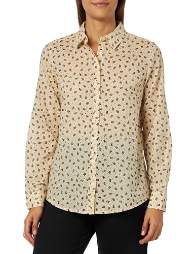 United Colors of Benetton Damen 5oa95q8u4 Hemd, Hellbeige mit Blumenmuster 67j, Large von United Colors of Benetton