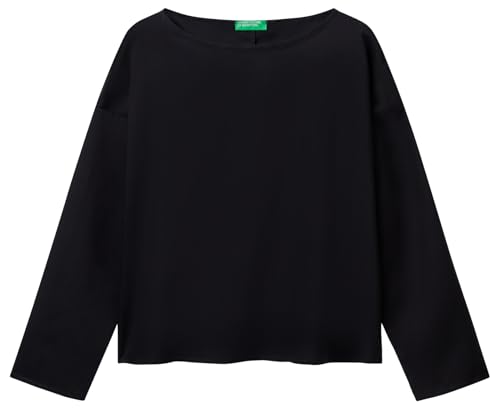 United Colors of Benetton Damen Blusa 52m9dq0b7 Hemd, Schwarz, Large von United Colors of Benetton