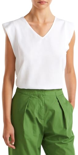 United Colors of Benetton Damen Blusa 5enbdq08j Hemd, Weiß, X-Small von United Colors of Benetton