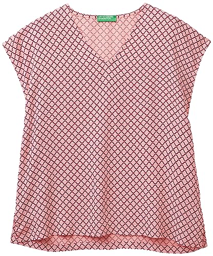 United Colors of Benetton Damen Bluse 53uedq05m Hemd, Rosa gestreift 67t, X-Small von United Colors of Benetton