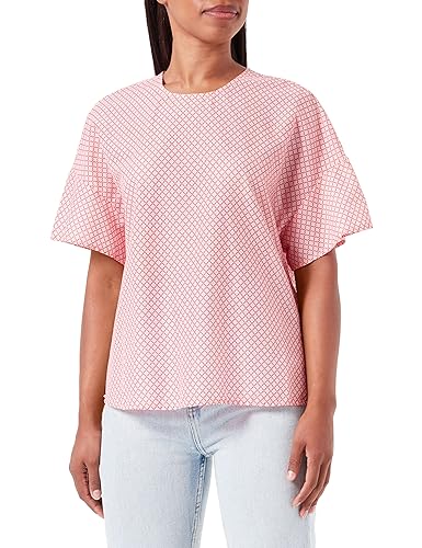 United Colors of Benetton Damen Bluse 5oa9dq04u Hemd, Rosa gestreift 67a, Large von United Colors of Benetton