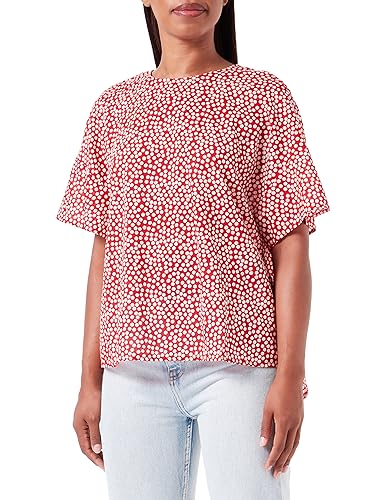 United Colors of Benetton Damen Bluse 5oa9dq04u Hemd, Rot mit Punkten 71 l, Large von United Colors of Benetton