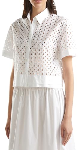 United Colors of Benetton Damen Camicia 58bhdq08b Hemd, Weiß, Large von United Colors of Benetton