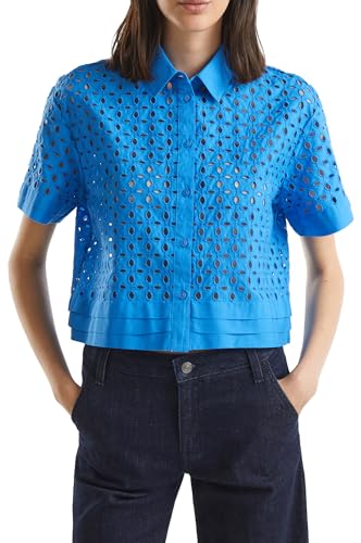 United Colors of Benetton Damen Camicia 58bhdq08b Hemd, blau, L von United Colors of Benetton